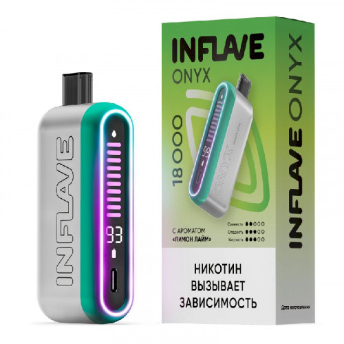 INFLAVE ONYX 18000 затяжек Лимон Лайм